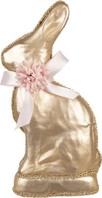 Immagine prodotto di Clayre & Eef figurina decorativa coniglio 11x5x22 cm tessile color oro