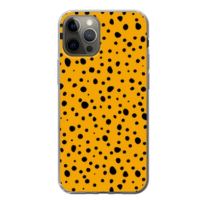 Produktbild von MuchoWow® Handyhülle Schutzhülle Hülle für iPhone 13 Pro Polka dots - Orange - Schwarz Silikon Softcase Handy Hülle - Handy-Tasche