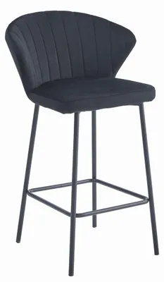 Produktbild von Barhocker Gatta aus schwarzem Samt