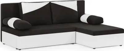 Produktbild von Ecksofa Polo mit Schlaffunktion - Braun/Weiß