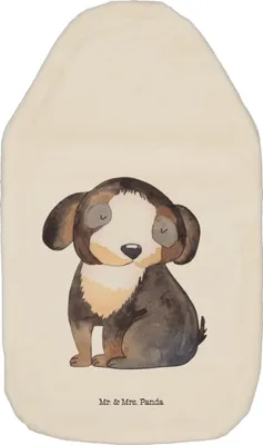 Produktbild von Mr. & Mrs. Panda Wärmflasche Hund Entspannen - Weiß - Geschenk, Süß, Bettflasche, Flauschige, Niedlich, Liebe, Wärmekissen, Sprüche, heißwasserflasche, Wärmflaschen