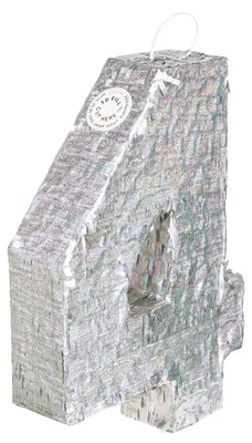 Image de Piñata chiffre 4 holographique argenté