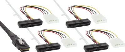 Zdjęcie produktu dla InLine 27621, 0,75 m, Mini SAS SFF-8087 male, SFF-8482, Męska/Żeńska, Wielobarwny, 80 g