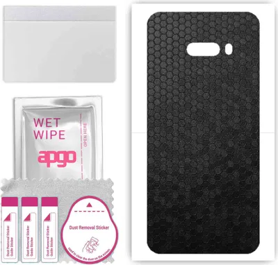 Produktbild von apgo Rückseite Schutzfolie, Skin, kompatibel mit LG G8X ThinQ, Hinten Displayschutzfolie aus Vinylfolie, kratzfest, einfache Montage - Schwarze Honigwabe