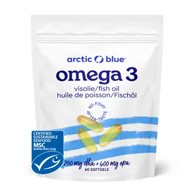 Immagine prodotto di Olio di pesce Omega-3 Arctic Blue - MSC - 60 capsule (grande)