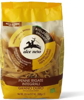 Obrázok produktu pre Alce Nero 217302, Penne, Krátke cestoviny, 500 g, 342 kcal, 1447 kJ, 1,9 g