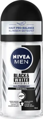 Produktbild von Nivea Men Anti-Transpirant Roll-on Black & White Invisible 50 ml