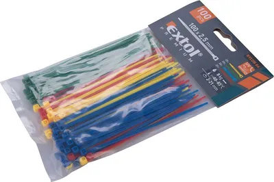 Produktbild von Pásky na vodiče barevné, 100x2,5mm, 100ks, (4x25ks), 4 barvy, NYLON