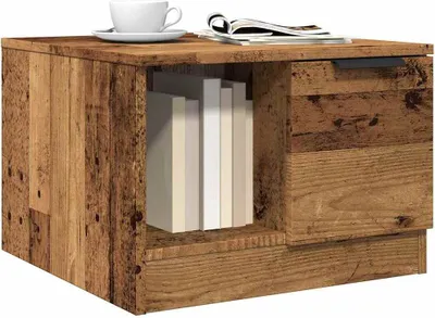 Image de Maison Exclusive - Table basse aspect bois ancien 50x50x36 cm Matériau dérivé du bois