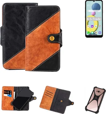 Produktbild von K-S-Trade Handyhülle Schutzhülle Bookstyle Case Wallet-Case kompatibel mit LG Electronics Xpression Plus 3 Handy Cover Bumper Klapphülle schwarz