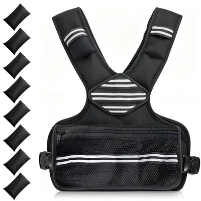 Obrázek produktu pro Zátěžová vesta závaží nastavitelné 2,7 - 9 kg - Neopren - Reflexní - Zátěžová vesta