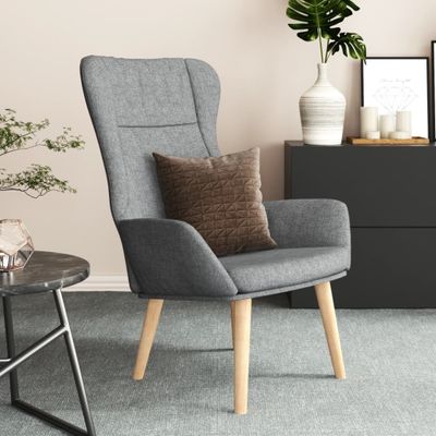 vidaXL Fotel Relax jasnoszary materiał - Fotel relaksacyjny - Fotele relaksacyjne - Fotel - Fotel