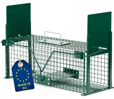 Produktbild von ITA Lebendfalle 5006 50x18x18 cm - Wetterfeste & Zuverlässige Falle für Ratten und Andere Nagetiere - Rattenfalle Marderfalle - Fertig Montiert, Bissschutz, Tragegriff
