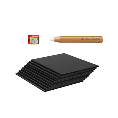 Produktbild von Spar-Set 10x Kreidetafeln A6 inkl. 1 Kreidestift XXL + Spitzer - ideal als Angebotstafel in der Gastronomie - beidseitig beschreibbar - Vorteilspack