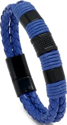 Obrázek produktu pro Náramek KE-34321 - Stylový pánský modrý náramek KP34321