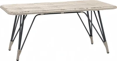 Zdjęcie produktu dla Stolik kawowy Rattan Design Stoły Meble Stolik Boczny Beżowy Nowoczesny