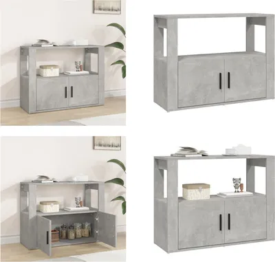 Produktbild von vidaXL Sideboard Betongrau 80x30x60 cm Holzwerkstoff - Sideboard - Sideboards - Schrank - Lagerschrank