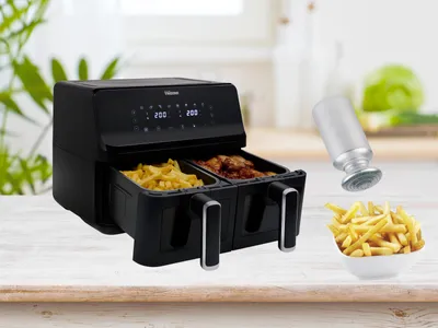 Produktbild von Digitale Heißluftfritteuse Doppelkorb Sichtfenster 8Ltr 8 Programme, Timer 2700W