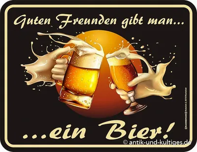 Produktbild von Lustiges Blechschild Guten Freunden gibt man ein Bier