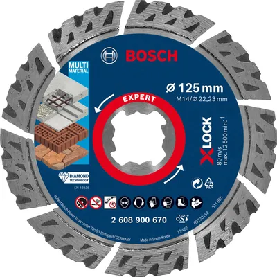 Image de Disque à tronçonner BOSCH X-LOCK EXPERT - diamanté - MultiMaterial - 125 x 22,23 x 2,4 x 12mm