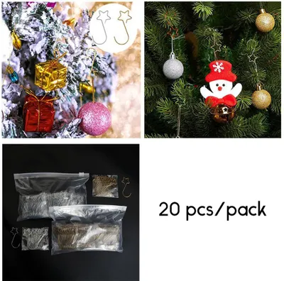 Obrázok produktu pre Domov Vianočné ozdoby Hviezdicové háčiky z nehrdzavejúcej ocele Slávnostná ozdoba stromčeka