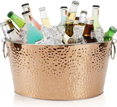Produktbild von Unyqoos® 13 L Eiseimer – doppelwandiger, auslaufsicherer Flaschenkühler aus rostfreiem Edelstahl, pulverbeschichtet, mit flexiblen Griffen für Bier, Wein, Party, Grill