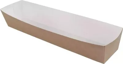 Produktbild von Tiefe Papierschale für Hotdogs, 21 x 4 x 3,5 cm, 100 Stück.