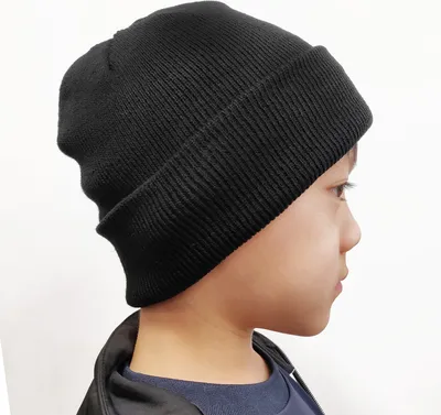 Produktbild von axy Kinder Beanie Strickmütze Wintermütze Mütze 1-5 Jahren Schwarz