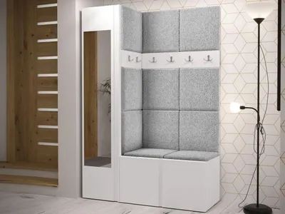 Obrázok produktu pre Stena do predsiene s čalúnenými panelmi 42x42 SELAND 9 - biela / šedá