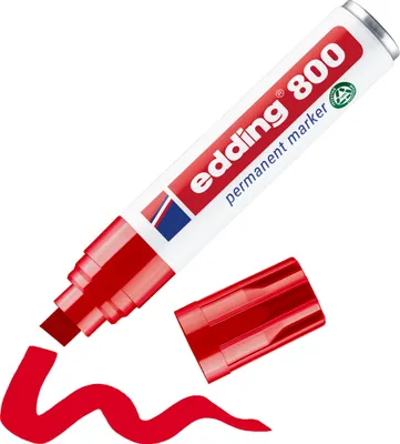 Produktbild von Edding 800, Rot, Meißel, Rot, Weiß, Aluminium, Extradick, 4 mm