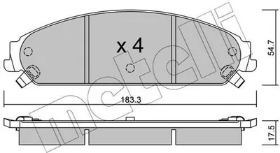 Produktbild von METELLI Bremsbeläge Satz Vorne Bremsklötze für CHRYSLER 300 C Touring (LX, LE) 22-0717-0