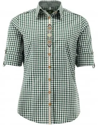 Produktbild von OS Trachten Flosa Bluse 1/1 Arm Damen (Khaki/Schlamm) Größe 38