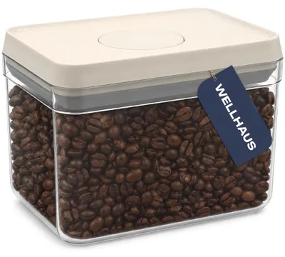 Produktbild von WELLHAUS Vorratsdose 15L Beige Deckel Luftdicht Push Button