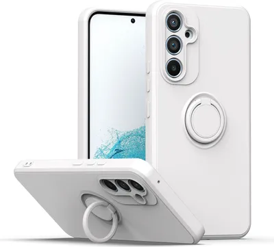Produktbild von Galaxy A54 Handyhülle, Ring Halter Ständer Kratzfeste Weiche Silikon schutzhülle für Samsung Galaxy A54 Weiß