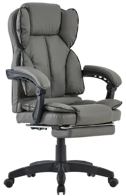 Produktbild von Schreibtischstuhl Bürostuhl Gamingstuhl Racing Chair Chefsessel mit Fußstütze,Farbe:Dunkelgrau - Schwarz