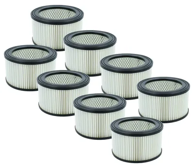 Produktbild von vhbw 8 Faltenfilter kompatibel mit Dicogar 1200W Aschesauger - Patronenfilter Schwarz Weiß Abwaschbar