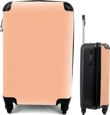 Produktbild von MuchoWow® MuchoWow® Koffer Handgepäck Trolley Rollkoffer Kleine Reisekoffer mit 4 Rollen - Aprikose - Rosa - Pastell - Einfarbig - Farbe - Cabin Size < 55x40x23 cm & 55x40x20 cm - Fotokoffer - Kabinen