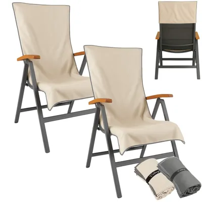 Produktbild von CalmySEA 2x Microfaser Schonbezug für Gartenstühle 65x130cm Beige 2 Stück
