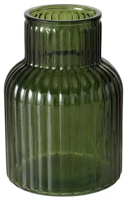 Produktbild von Vase aus Glas RELEA, grün, geriffeltes Glas, 20 cm