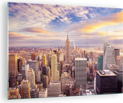 Produktbild von Bilder auf glas - New York Stadt - 70x50cm - Glasbilder - Wandbilder - Kunstdruck - zum Aufhängen bereit - Wanddekoration aus Glas - Glas Bilder - Wandbild auf Glas - Einteilig - GAA70x50-3638