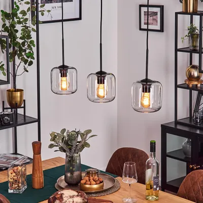 Produktbild von Pernate Hängelampe aus Metall/Glas in Schwarz/Klar