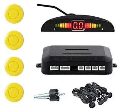Produktbild von Auto-Parksensoren-Set Parktronic-Detektor Display Radar-Monitor 4 Sensoren Gelb