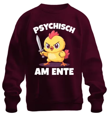 Obrázek produktu pro Psychicky rozrušené kuře, hněv, meč, výrok, sarkasmus, mikina, svetr, vínová barva, velikost M