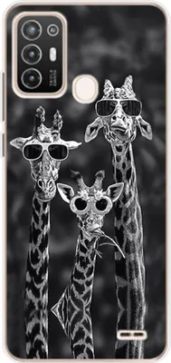 Produktbild von König Design Hülle kompatibel mit ZTE Blade A52 Kunststoff Soft Handyhülle - Handy Case 3 Giraffen