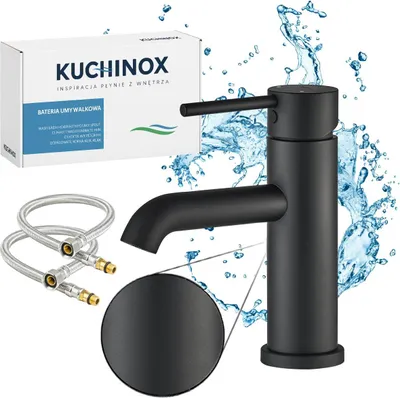 Produktbild von Kuchinox | Noia Waschtischarmatur - Schwarz - Edelstahl - Korrosionsbeständig - Modernes Design