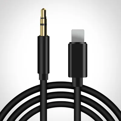 Image de câble adaptateur AUX 8 broches vers 3,5 mm, longueur : 1 m (noir)
