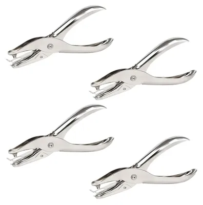 Productafbeelding van Enkele Gat Perforator - Papierpons Handperforator - Papier Bewerken - Met Papieropvangbak - 3 mm - Zilver