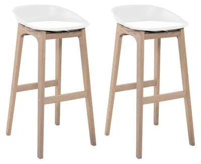 Immagine prodotto di Set sgabelli bar RIVA rovere seduta plastica 75 cm