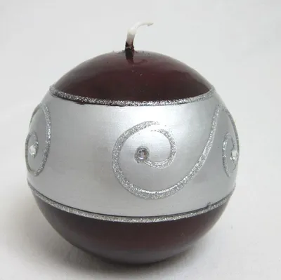 Produktbild von Kugelkerze "Ornament 1" Rot, Ø ca.8 cm