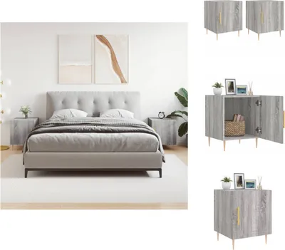 Produktbild von vidaXL Nachttische 2 Stk. Grau Sonoma 40x40x50 cm Holzwerkstoff -  Nachttische